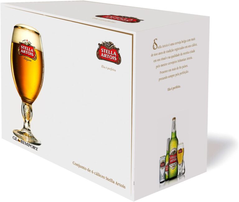 Stella Artois Jogo Com 6 Taças Para Cerveja Ambev Transparente 250ml